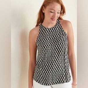 Old Navy Black & White Sleeveless Blouse